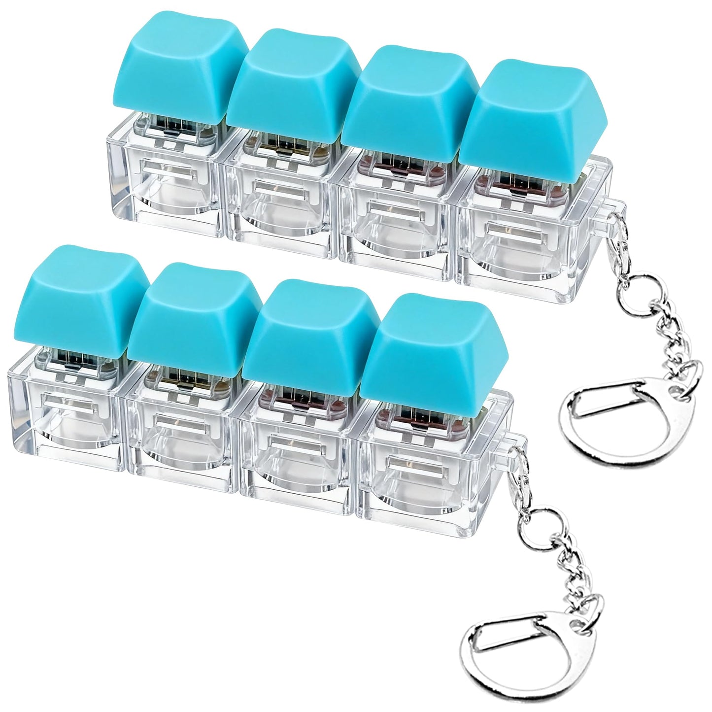 XiawaLangzhuo 2 Pcs Keyboard Fidget Toy – 4-in-1 Button Clicker for Focus and Calm (Blue)