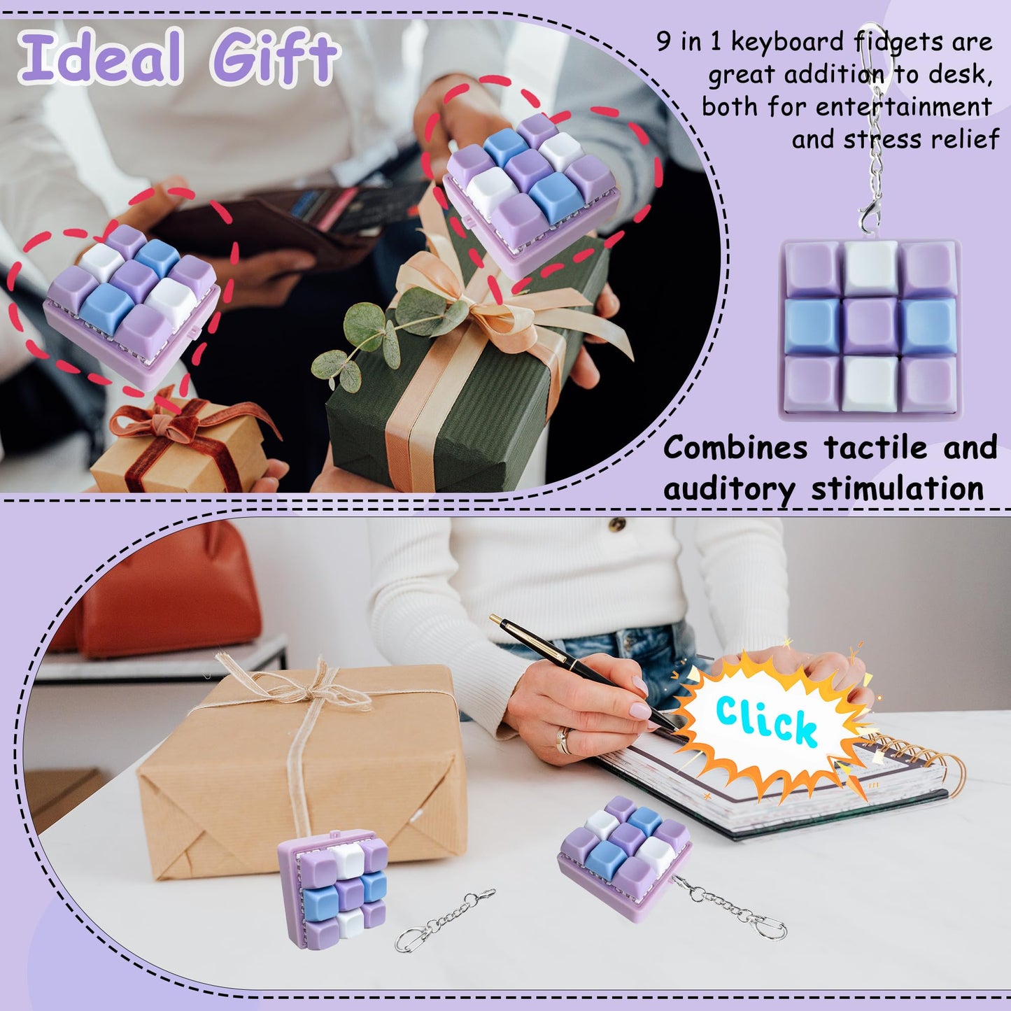 XiawaLangzhuo Keyboard Fidget Toy 9-in-1 Keypad – 3 Color Options