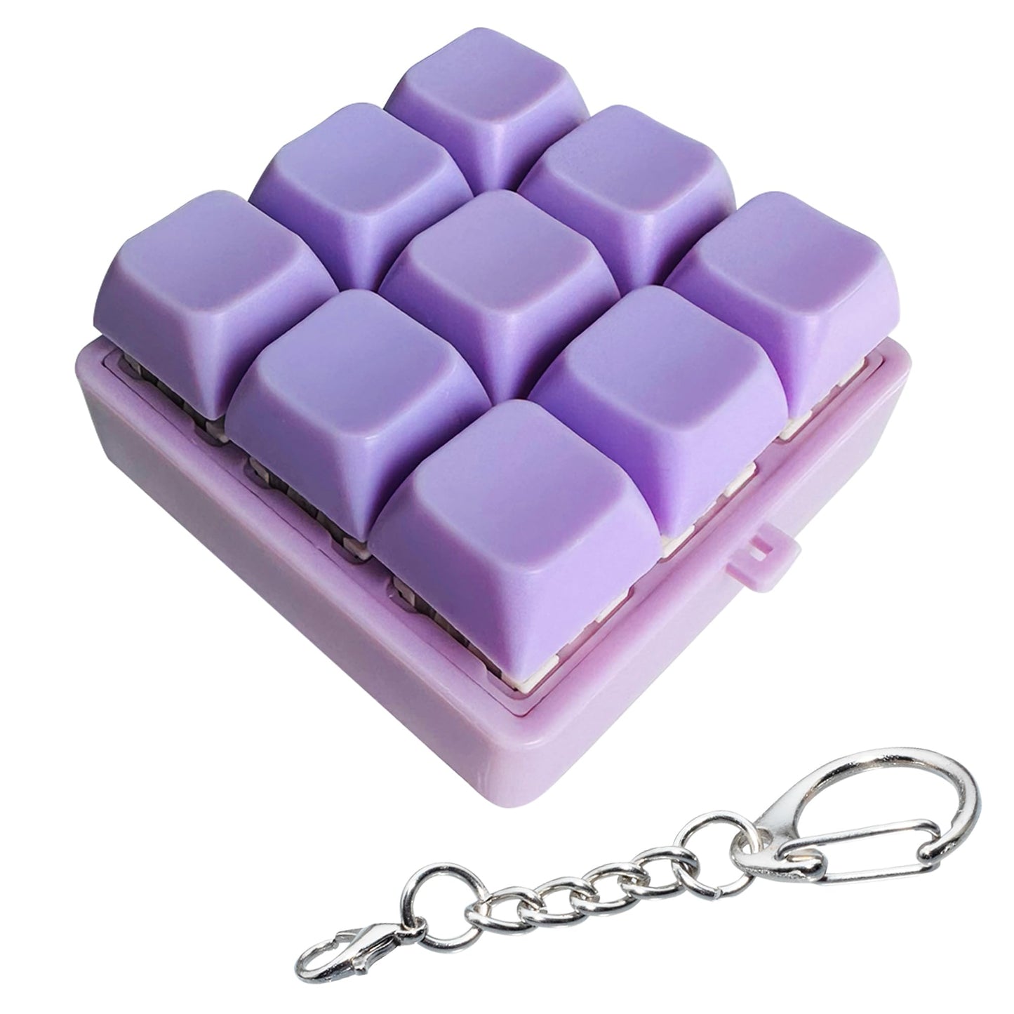 XiawaLangzhuo 9-in-1 Keyboard Fidget Toy – Purple Keychain