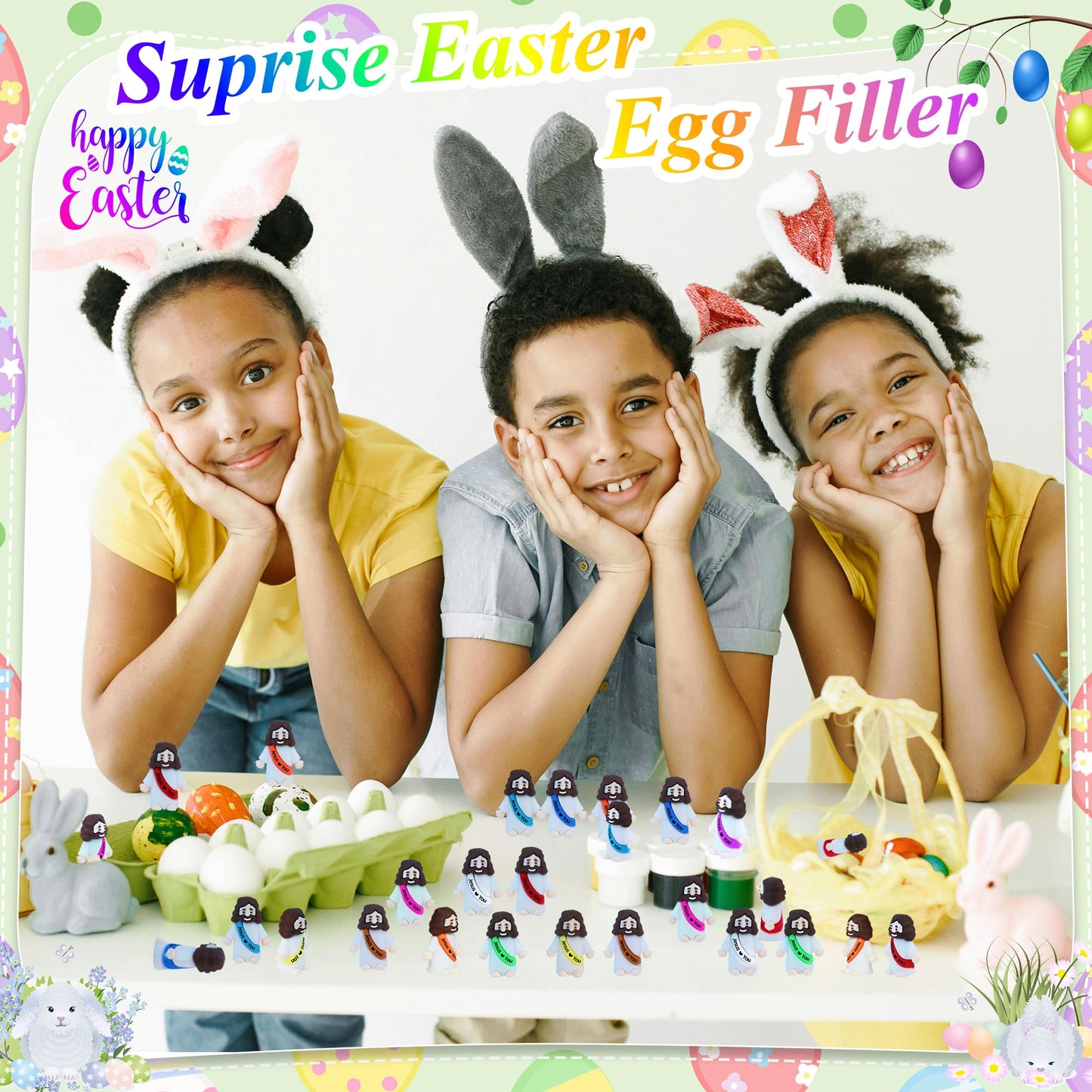 XiawaLangzhuo 50-Pack Little Jesus Figures – Pocket-Size Easter Miniatures for Gifts, Sunday School & Egg Stuffers