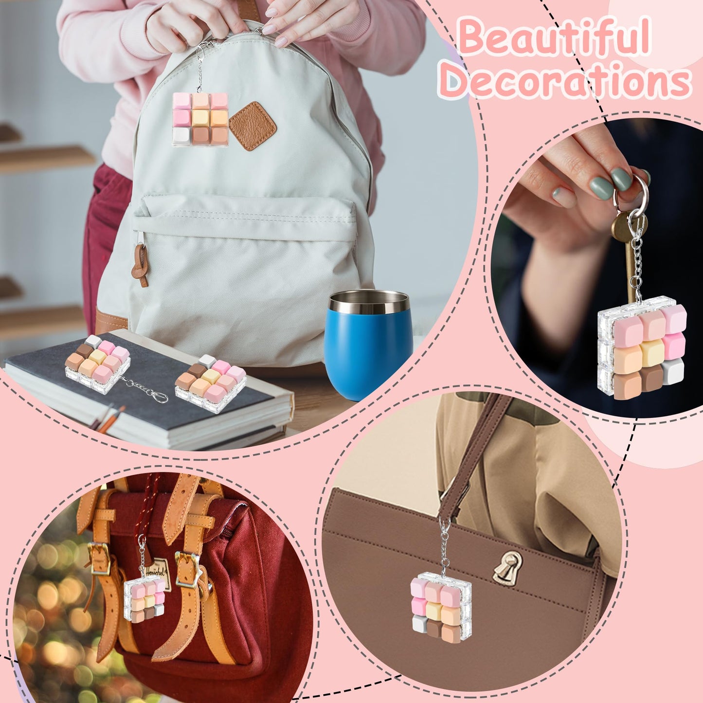 XiawaLangzhuo 2 Pack 9-in-1 Keyboard Fidget Toy – Anti-Stress Keychain Clickers for Focus & Fun