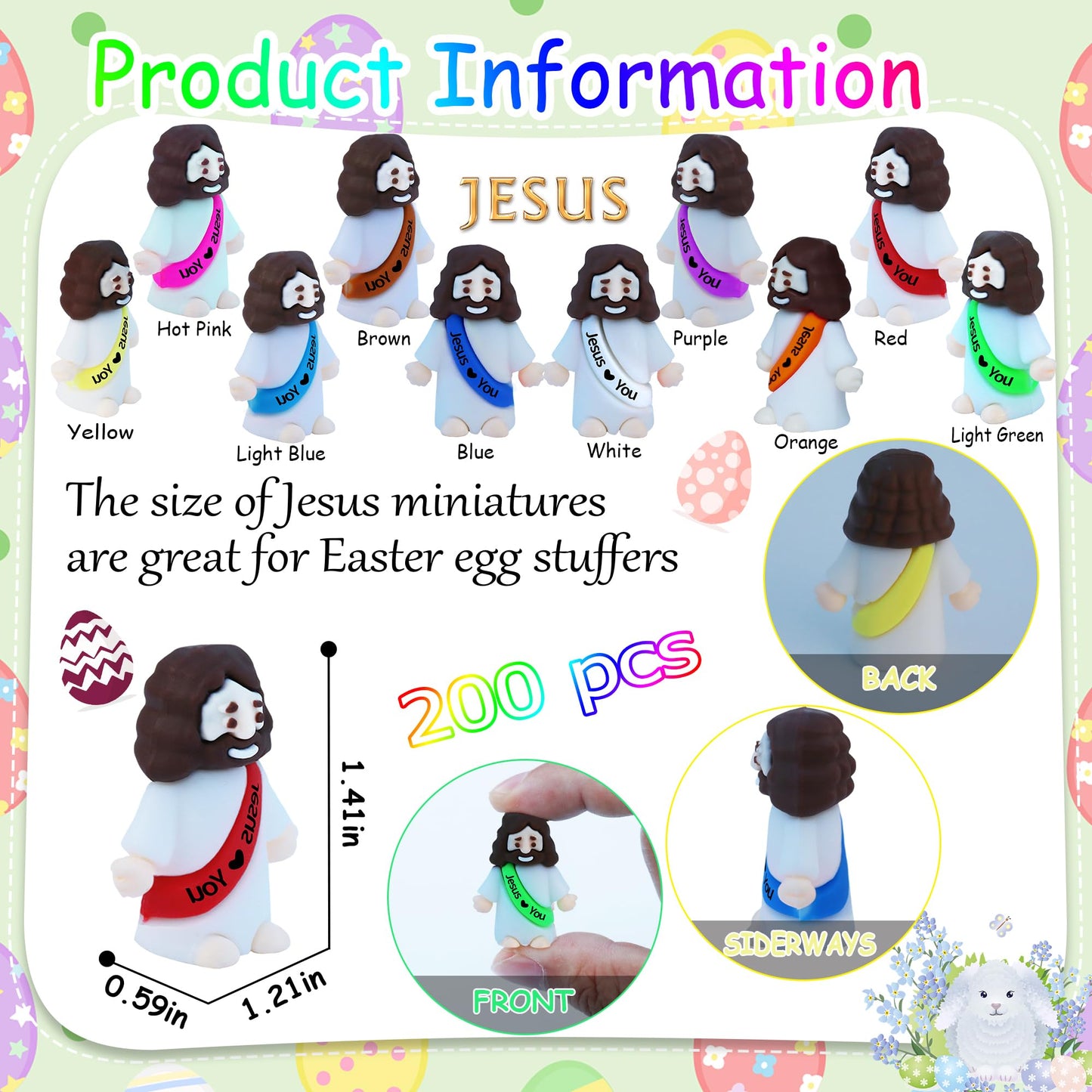 XiawaLangzhuo 50-Pack Little Jesus Figures – Pocket-Size Easter Miniatures for Gifts, Sunday School & Egg Stuffers