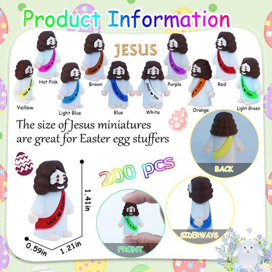 XiawaLangzhuo 50-Pack Little Jesus Figures – Pocket-Size Easter Miniatures for Gifts, Sunday School & Egg Stuffers