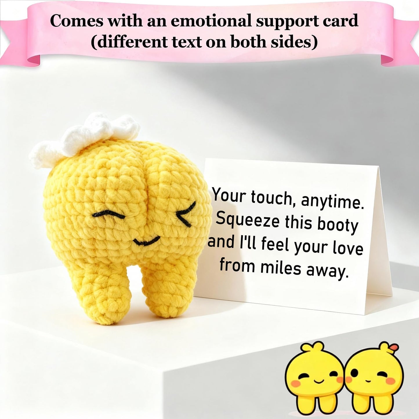 XIBIGEYE Valentines Day Gifts for Women & Men - Handmade Crochet Booty Plush with Love Card