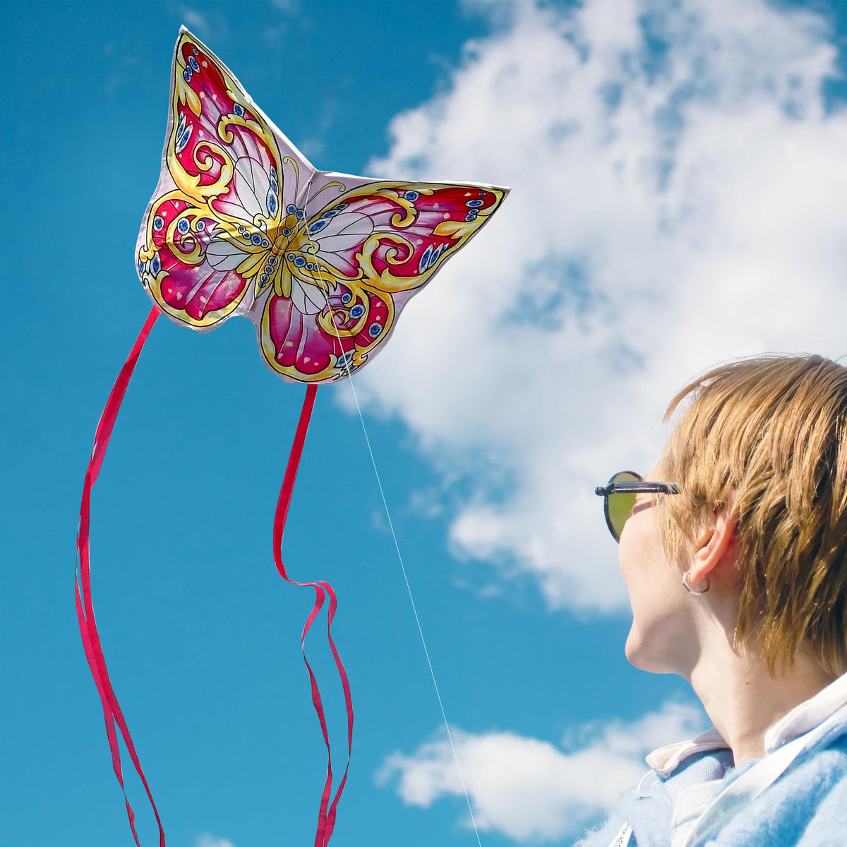 Xida Butterfly Kite — Easy-Fly Single-Line Kite for Kids & Adults with 200 ft String