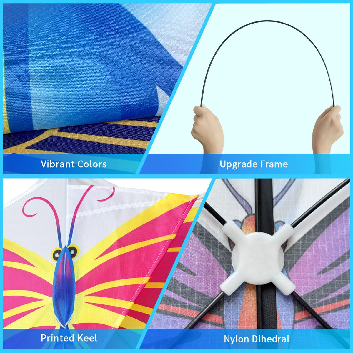 Xida Butterfly Kite — Easy-Fly Single-Line Kite for Kids & Adults with 200 ft String