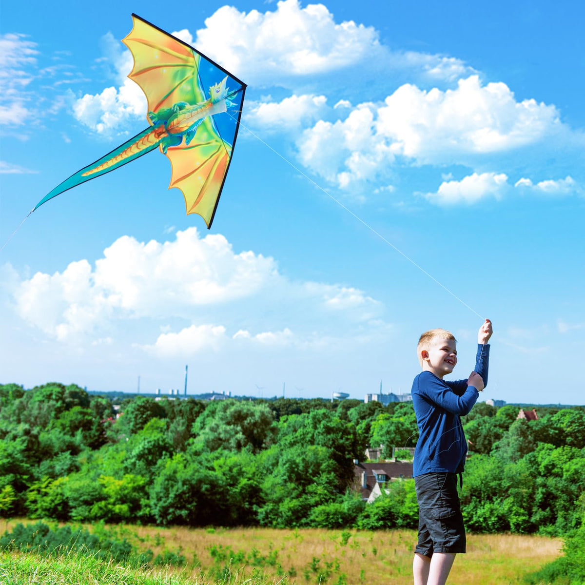 Xida Dragon Kite for Kids 4-8 & Adults | Easy to Fly, Durable 210T