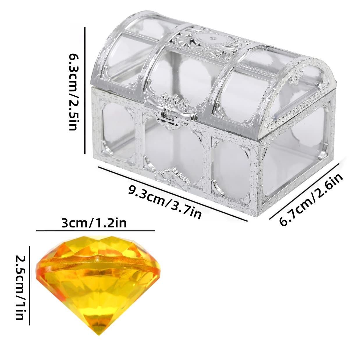 XIJUAN Diving Gem Pool Toys – 14-Color Diamond Treasure Chest Set for Kids