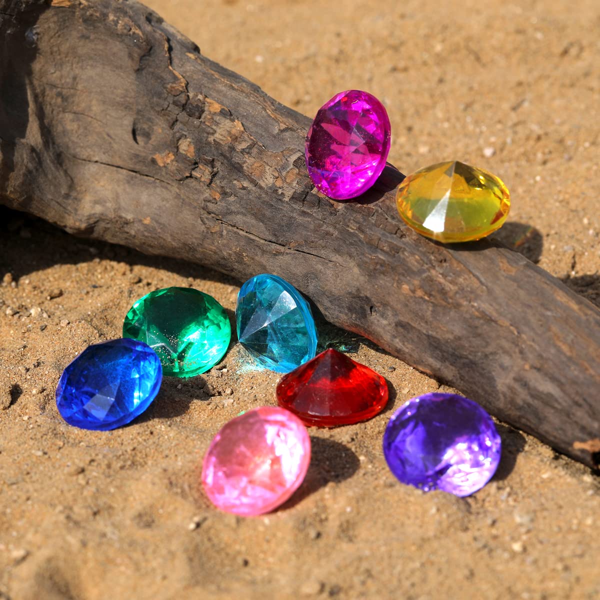 XIJUAN Diving Gem Pool Toys – 14-Color Diamond Treasure Chest (Golden)