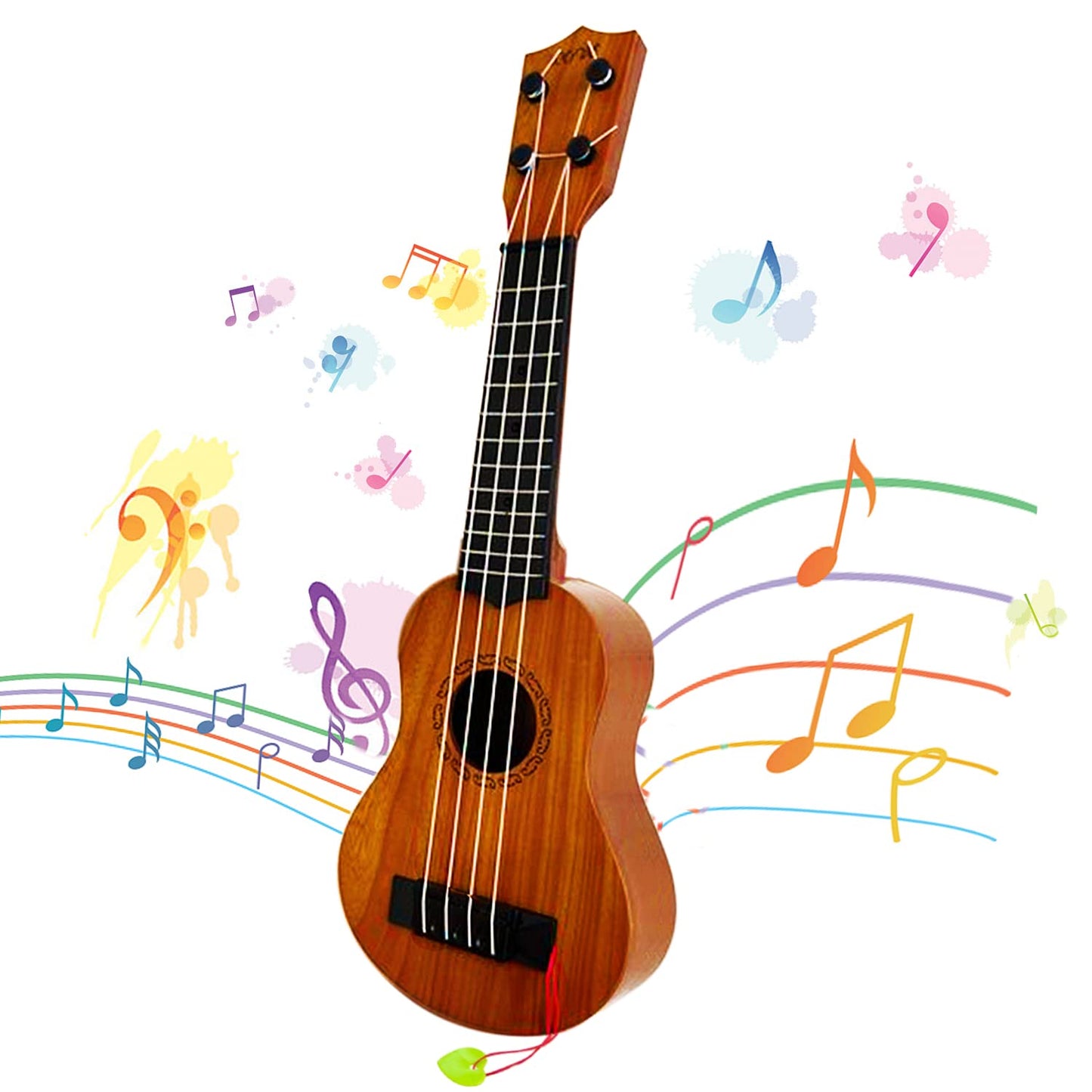 Xilanhhaa Kids Toy Ukulele Guitar – 17in 4-String Mini Educational Instrument