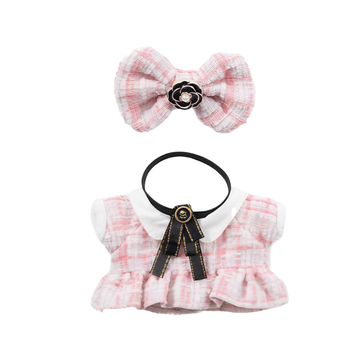 Xinbalove 17cm Doll Clothes Set – 3-Piece Pink Luxury Outfit with Hat for 6.7in Dolls