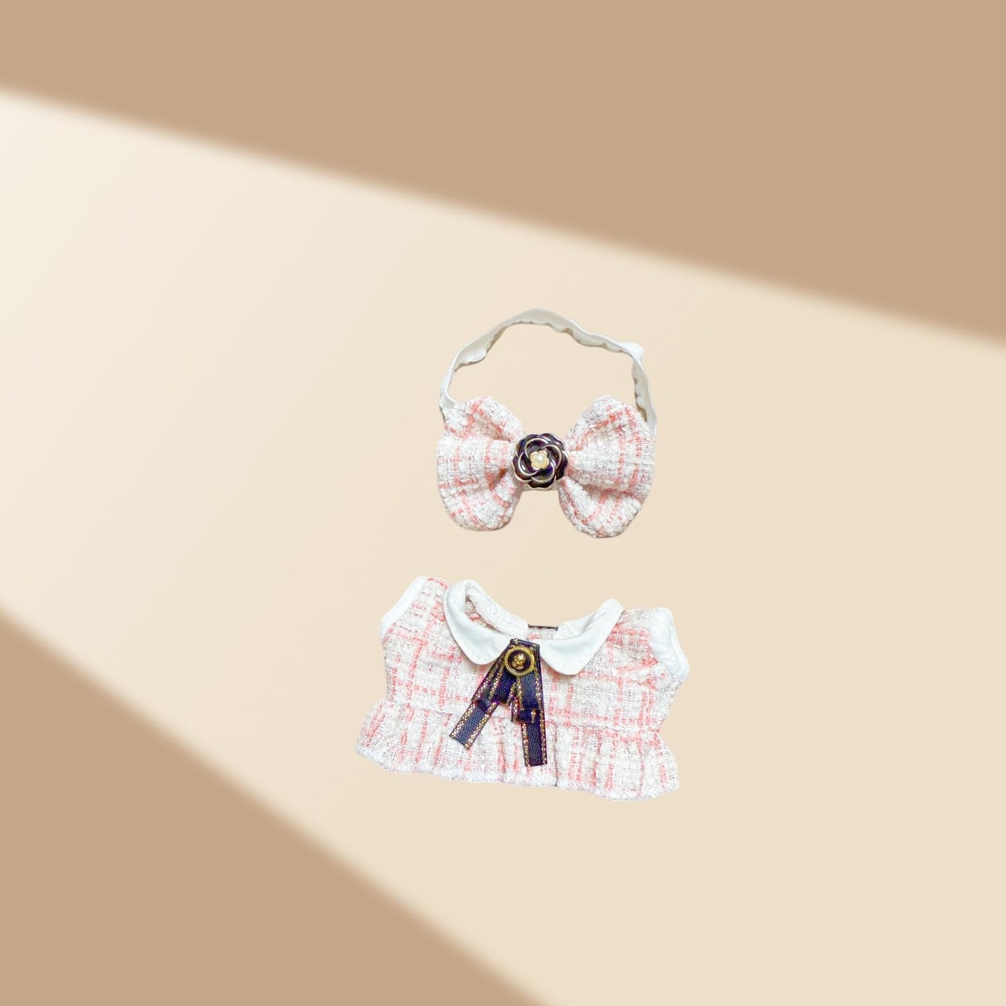 Xinbalove 17cm Doll Clothes Set – 3-Piece Pink Luxury Outfit with Hat for 6.7in Dolls
