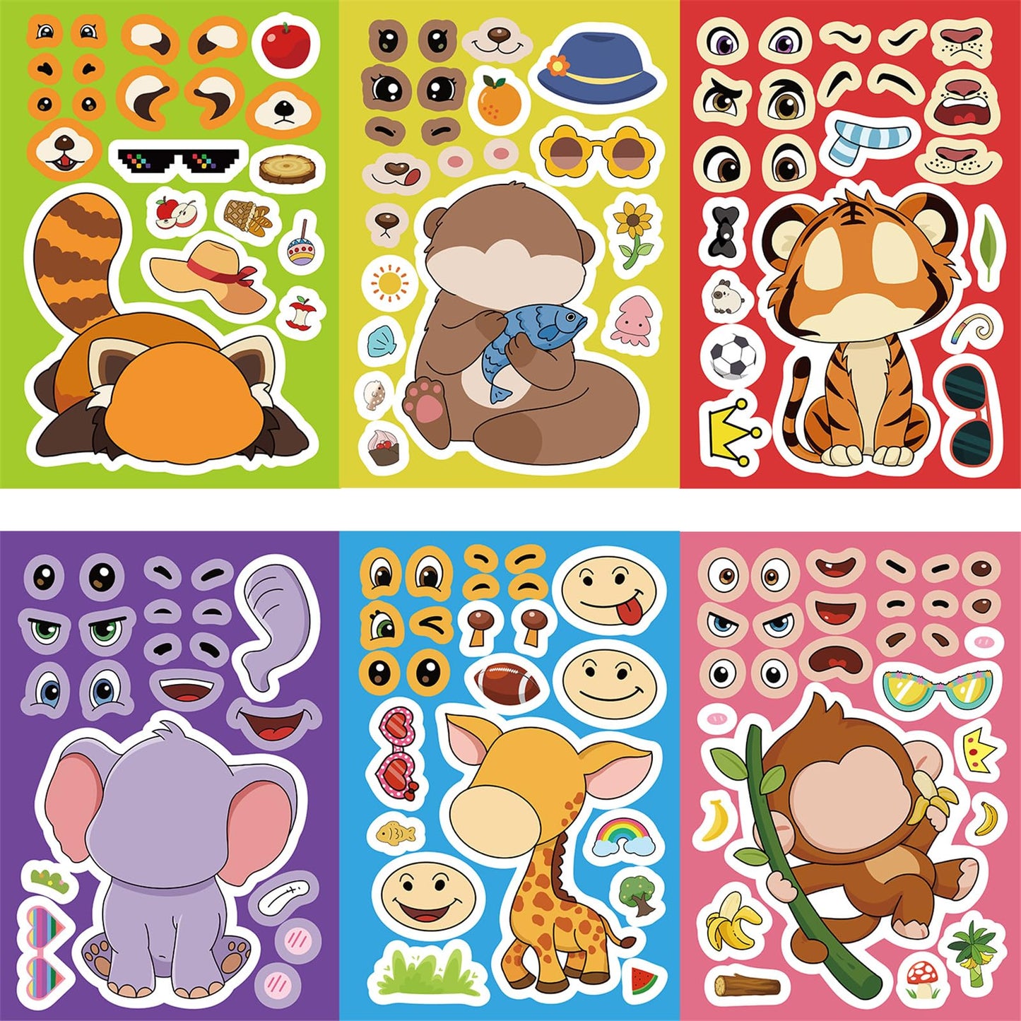 XINCOOL Cute Mixed Animals Stickers — 24 Sheets for Water Bottles