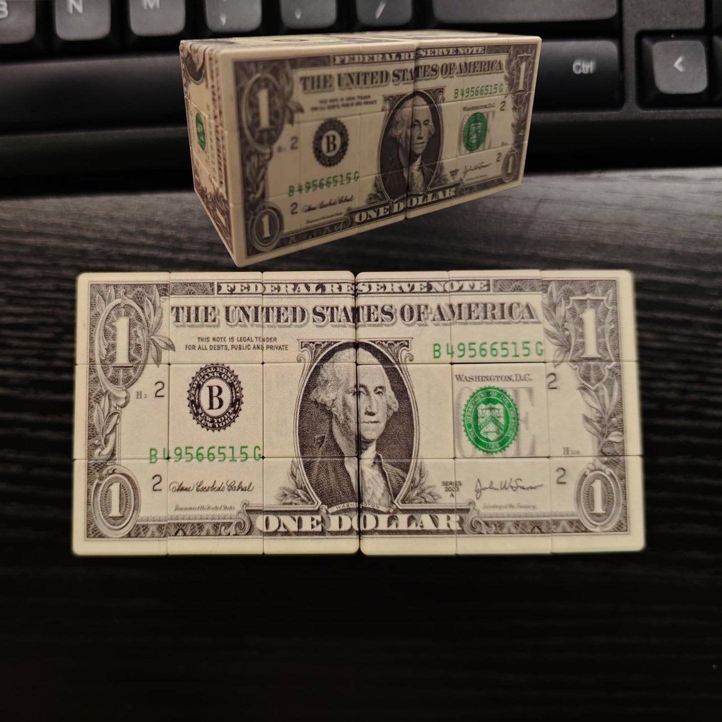 XINGLETOYS Dollar Cube 3x3 Speed Cube – US Dollar Bill Theme, Stickerless