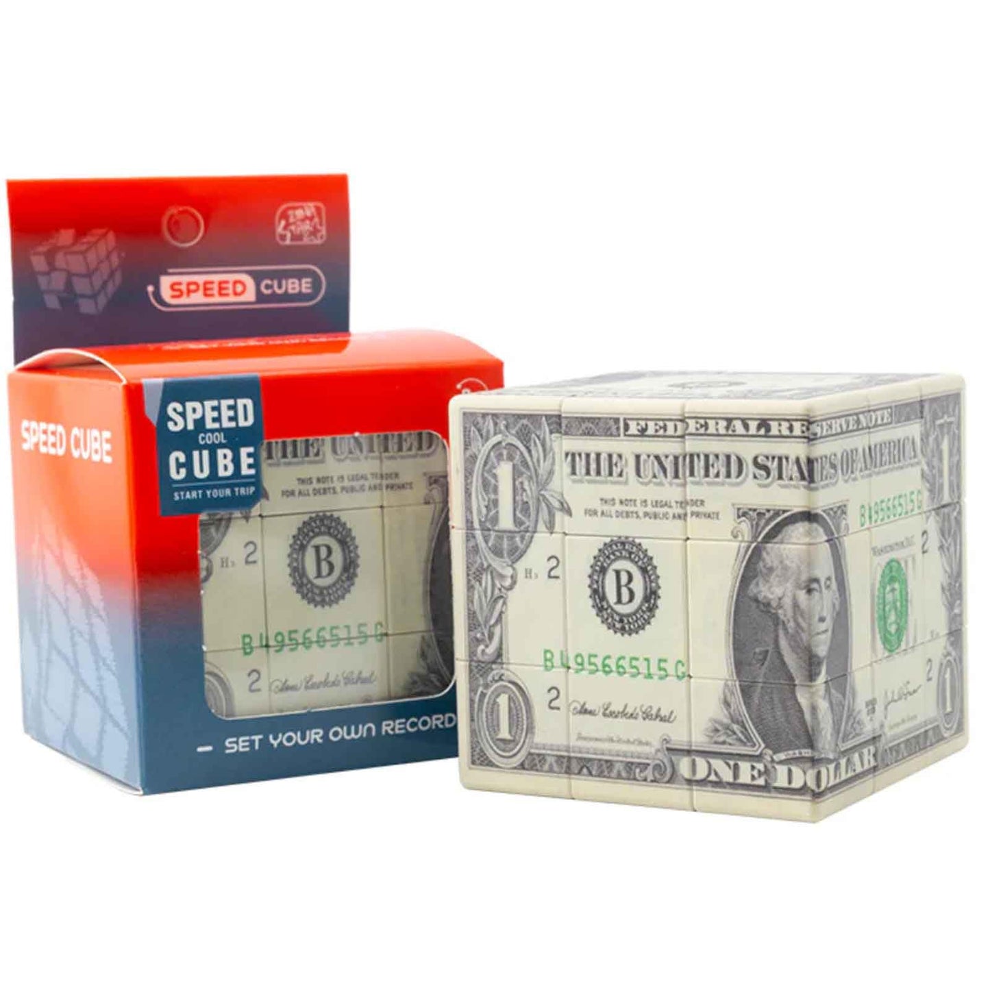XINGLETOYS Dollar Cube 3x3 Speed Cube – US Dollar Bill Theme, Stickerless