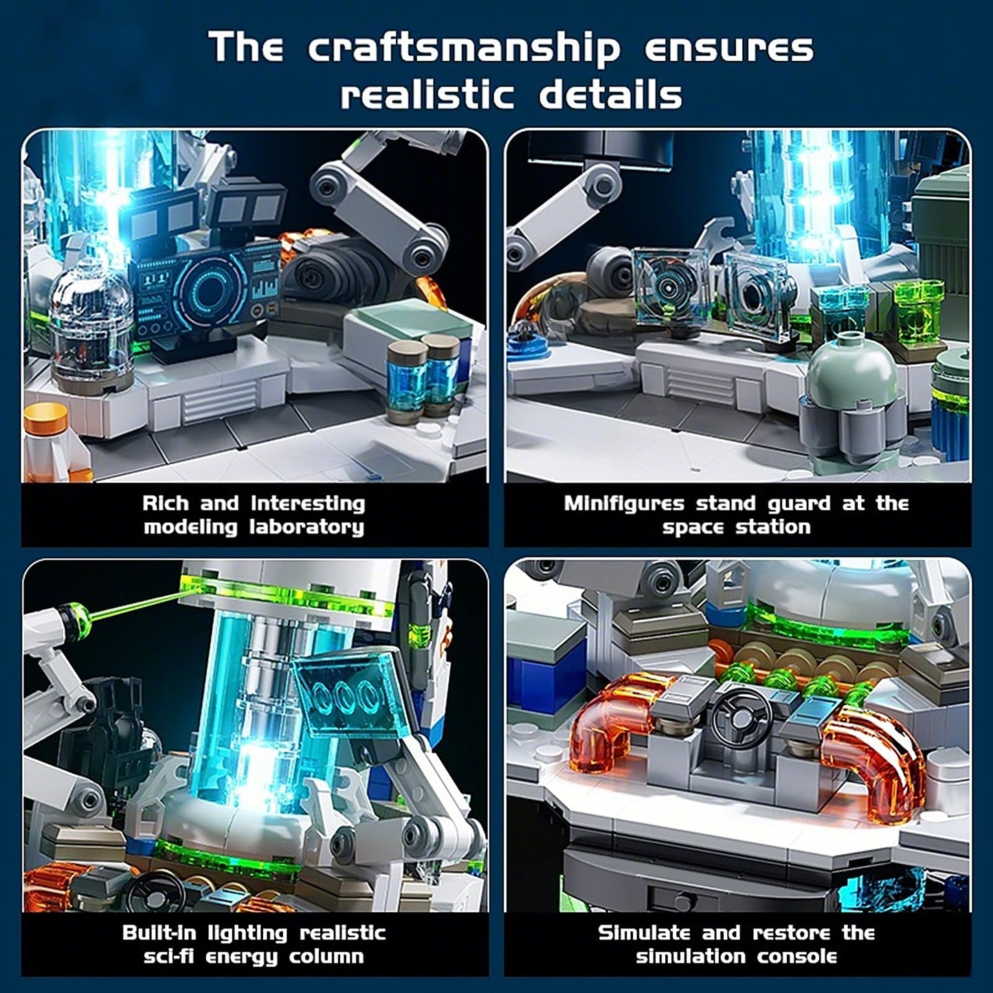 Xingya Youpin Space Station Globe Building Set – 1793 Pcs LED Rotating Display Model for Adults
