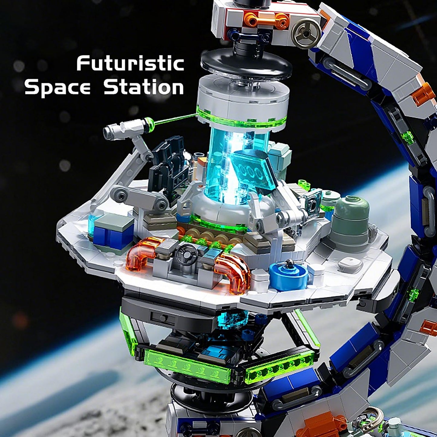 Xingya Youpin Space Station Globe Building Set – 1793 Pcs LED Rotating Display Model for Adults