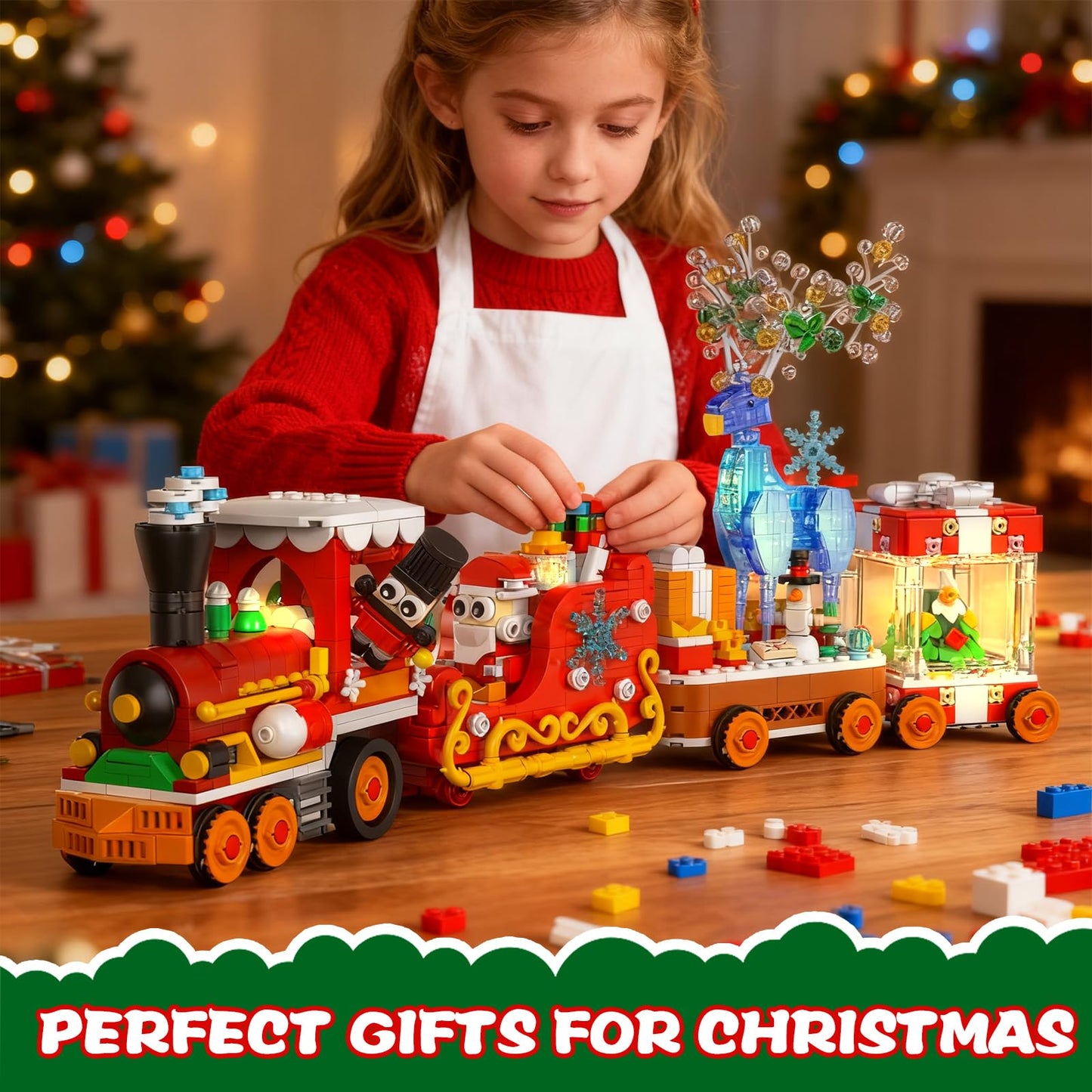 Xingya Youpin Christmas Train Building Block Set – 1461 PCS with LED Light