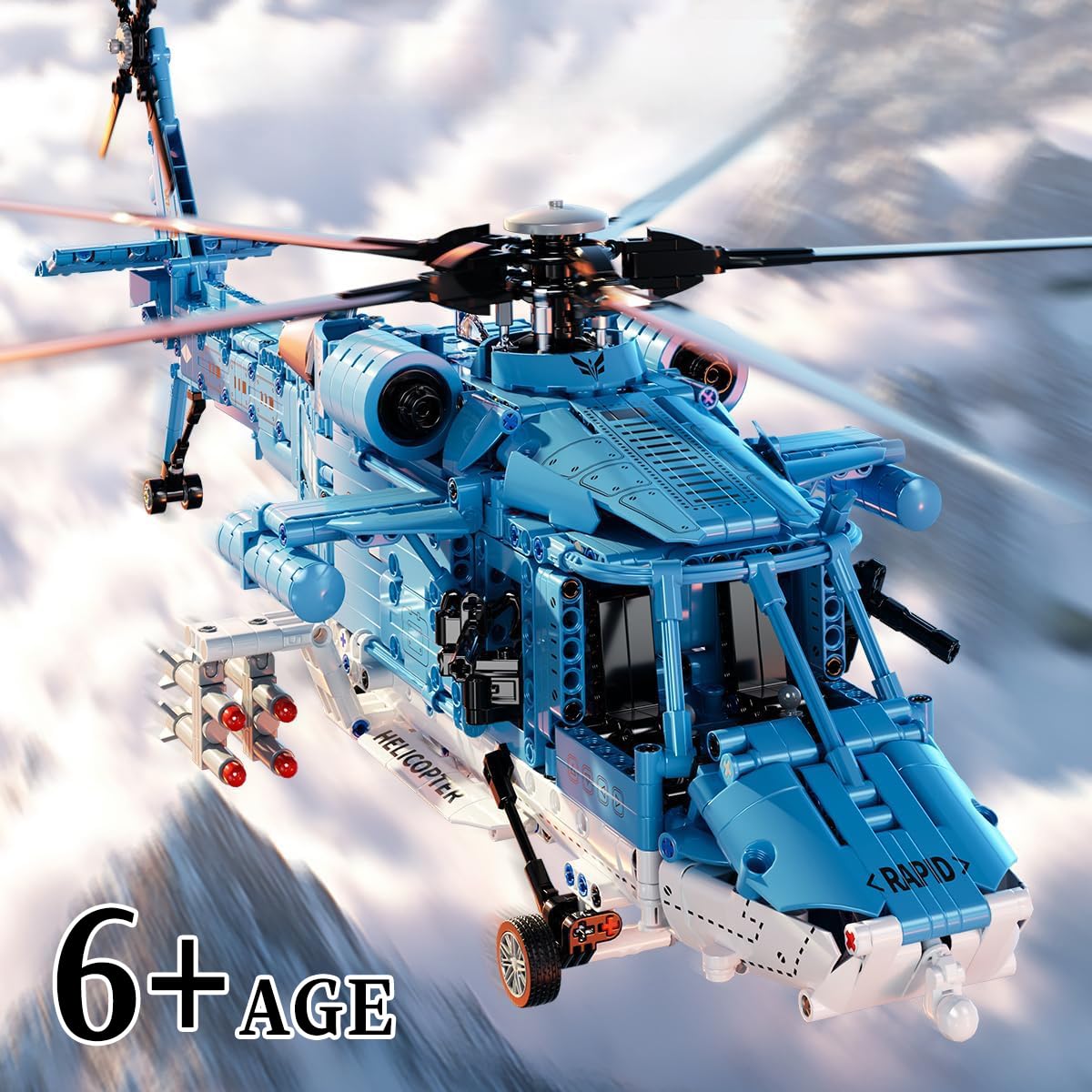 Xingya Youpin Military Helicopter Building Blocks Set — 1521 Pcs with Rotating Blades
