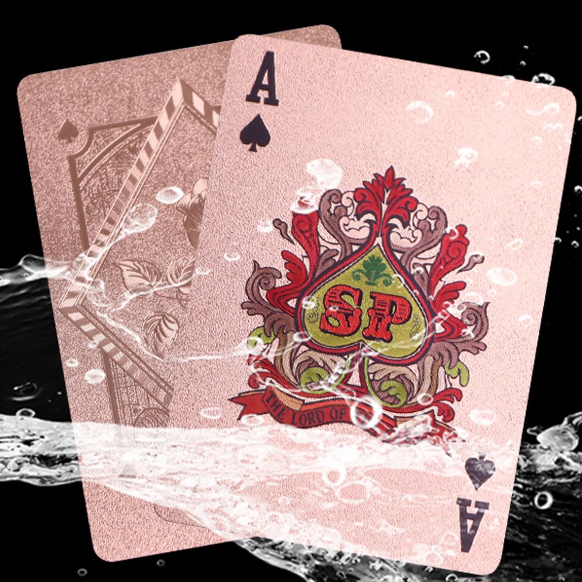 XINGZHE Rose Gold Plastic Playing Cards – Waterproof Casino-Style Deck