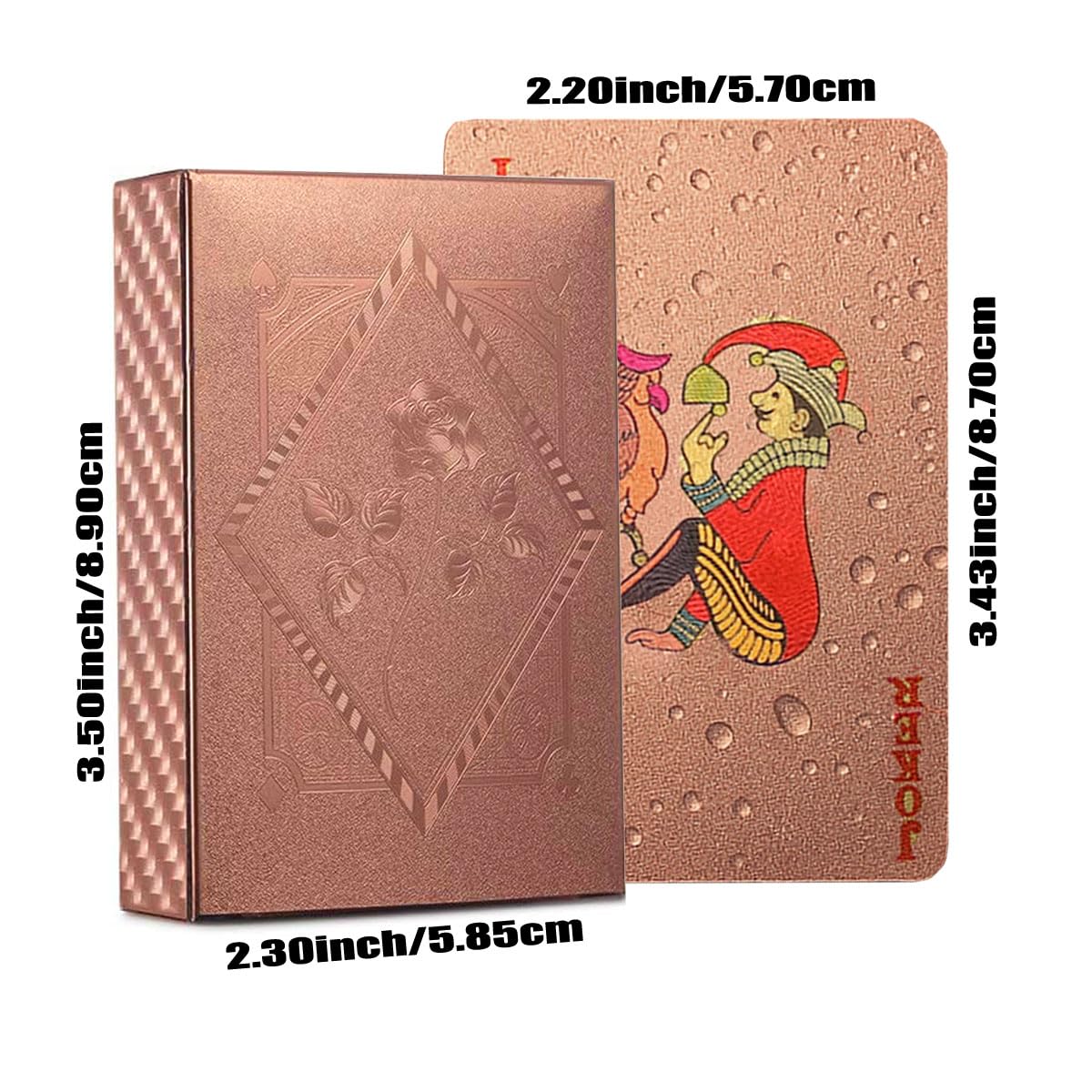 XINGZHE Rose Gold Plastic Playing Cards – Waterproof Casino-Style Deck