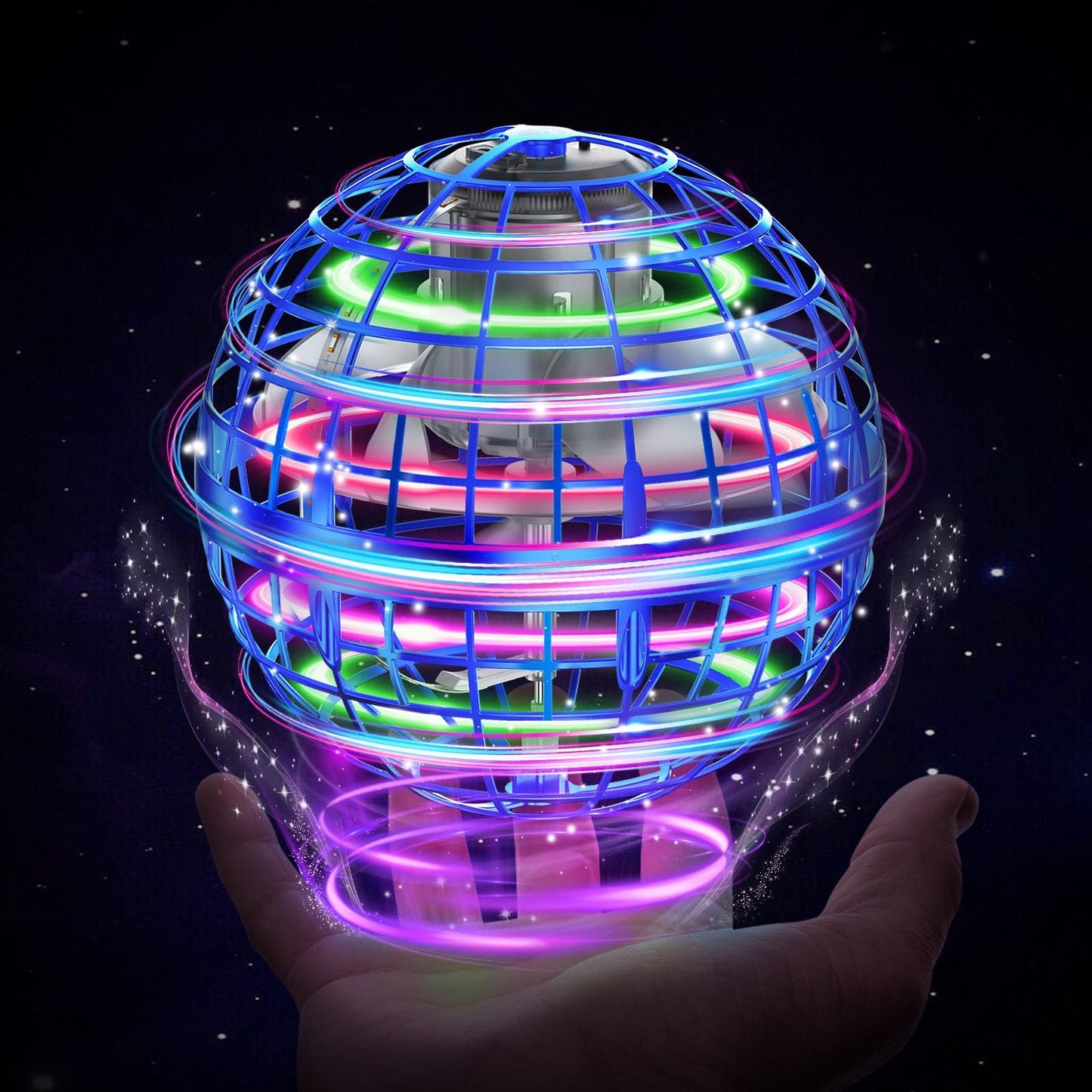 XINHOME Flying Ball Orb Toy with RGB Light — Indoor/Outdoor Boomerang Drone for Kids & Adults