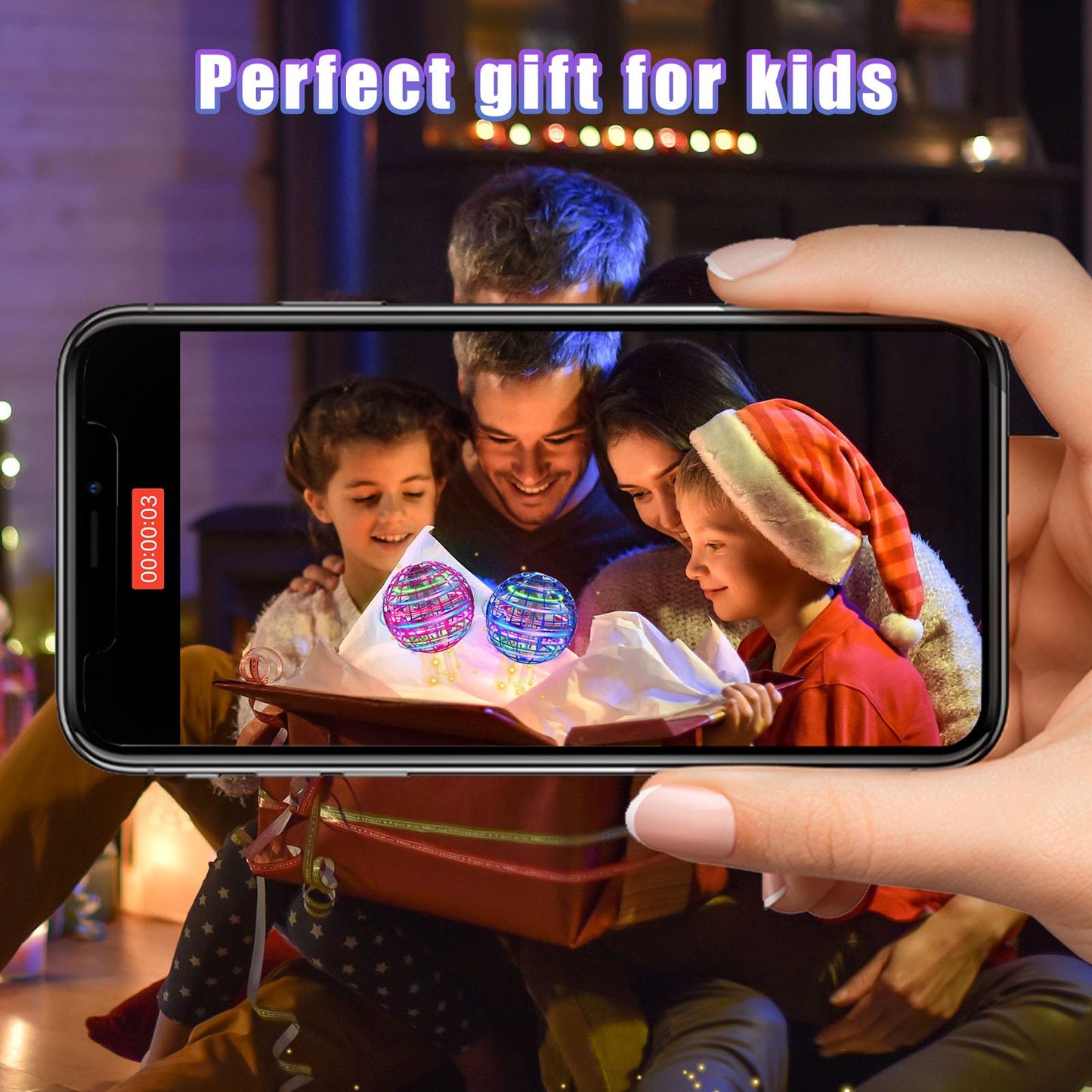 XINHOME Flying Ball Orb Toy with RGB Light — Indoor/Outdoor Boomerang Drone for Kids & Adults