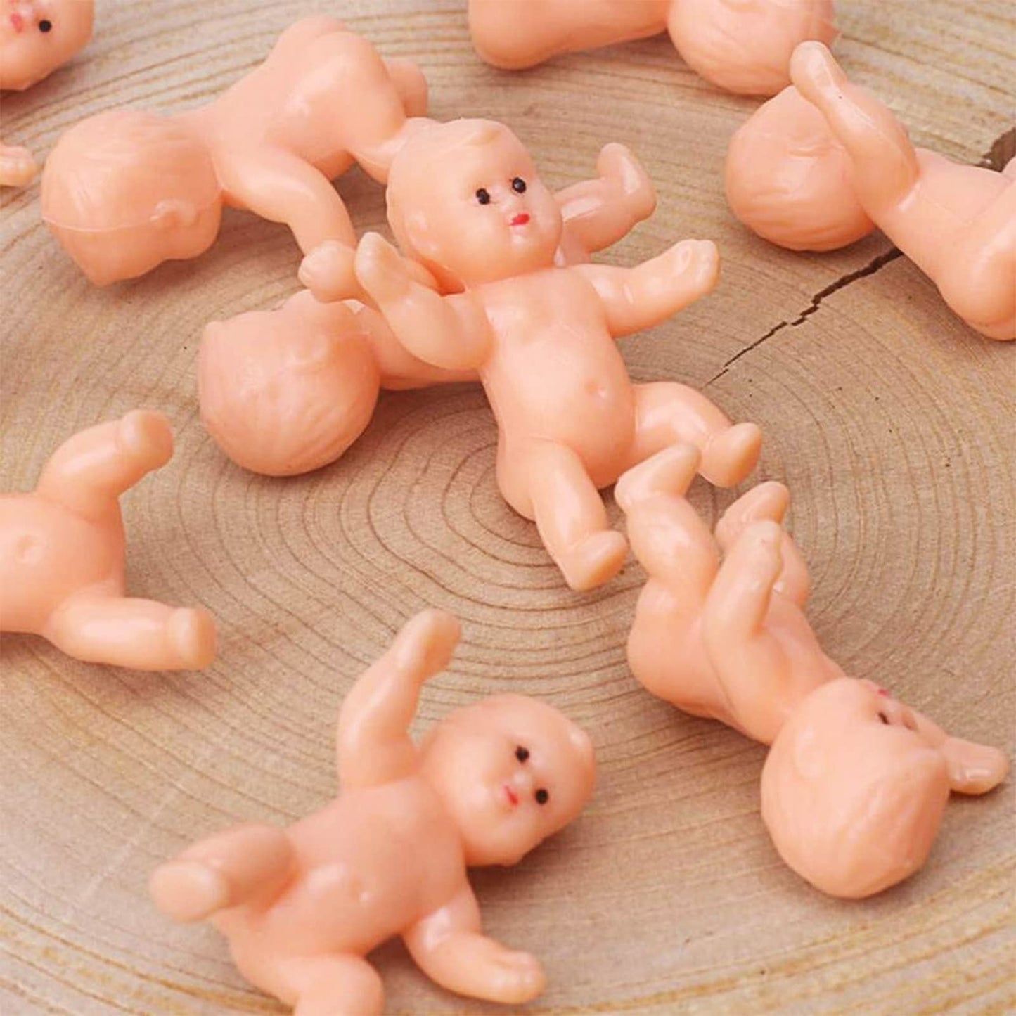 XINHUIDALSQ 24 Pcs King Cake Babies – 1.2-Inch Mini Plastic Babies for Baby Shower Ice Cube Game