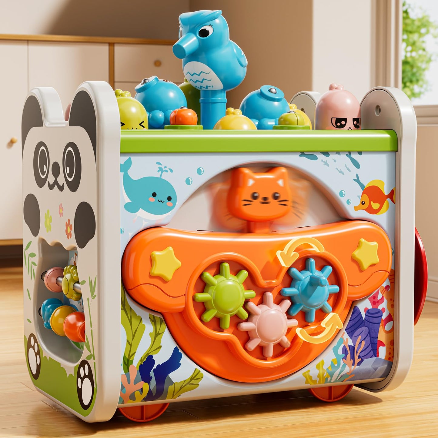 XINNOVEL 6-in-1 Montessori Toy for Toddlers – Hammering, Xylophone, Shape Sorting (Ages 2+)