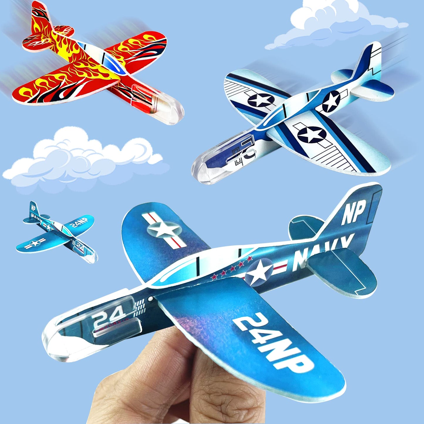 XIPEGPA 60 Pcs Glider Planes – Colorful Paper Airplane Toys for Parties & Prizes