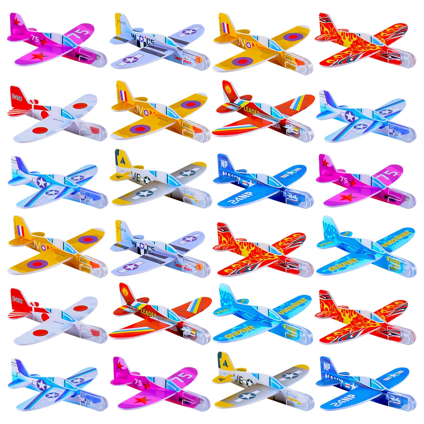 XIPEGPA 60 Pcs Glider Planes – Colorful Paper Airplane Toys for Parties & Prizes
