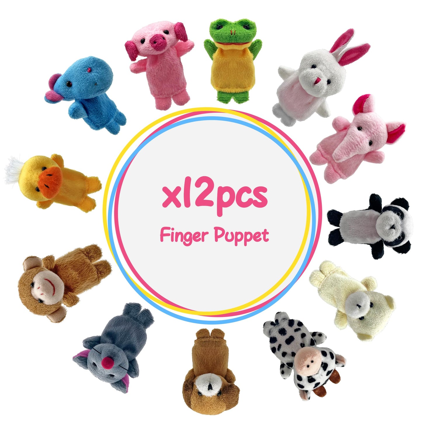 XIPEGPA 12-Piece Finger Puppets Set for Storytelling, Playtime, and Teaching