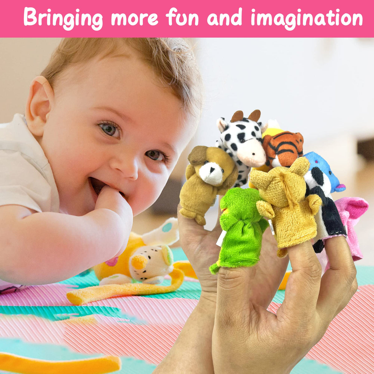 XIPEGPA 24-Piece Finger Puppets Set – Soft, Fluffy Storytelling Puppets for Kids