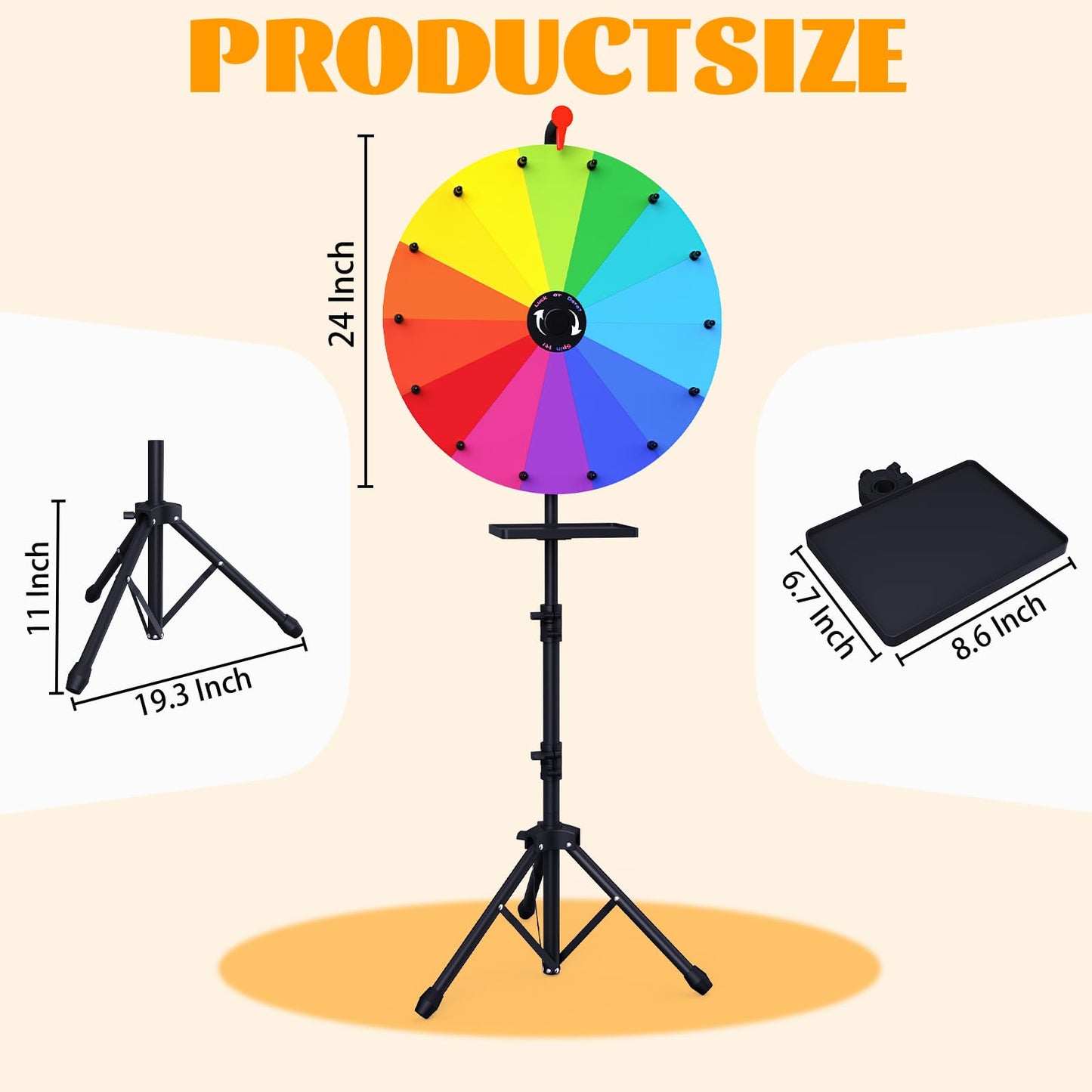 XIPENGKEJI 24-Inch Tabletop Prize Wheel – Durable Spin Wheel for Family & Parties