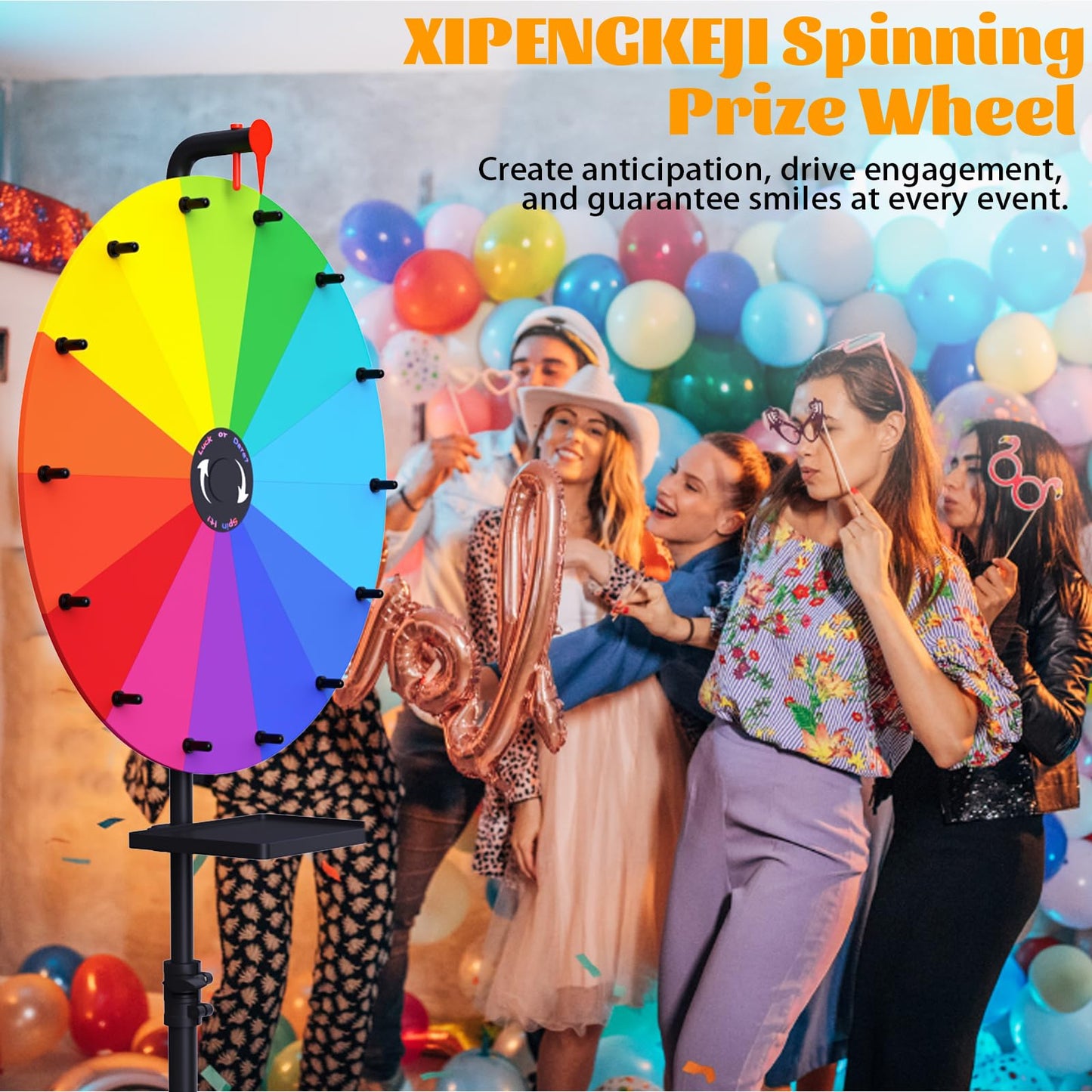 XIPENGKEJI 24-Inch Tabletop Prize Wheel – Durable Spin Wheel for Family & Parties