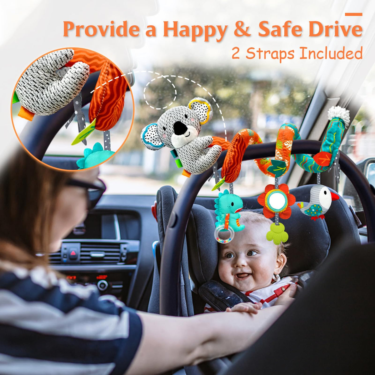 XIXILAND Car Seat Toys for Infants 0-12 Months – Safe, Colorful Developmental Play