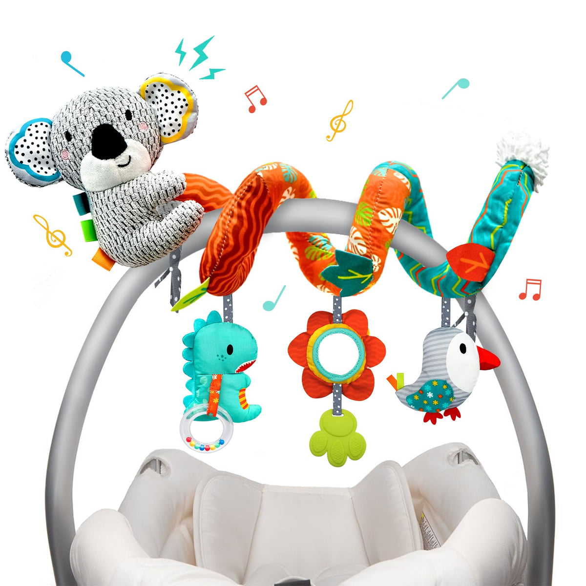 XIXILAND Car Seat Toys for Infants 0-12 Months – Safe, Colorful Developmental Play