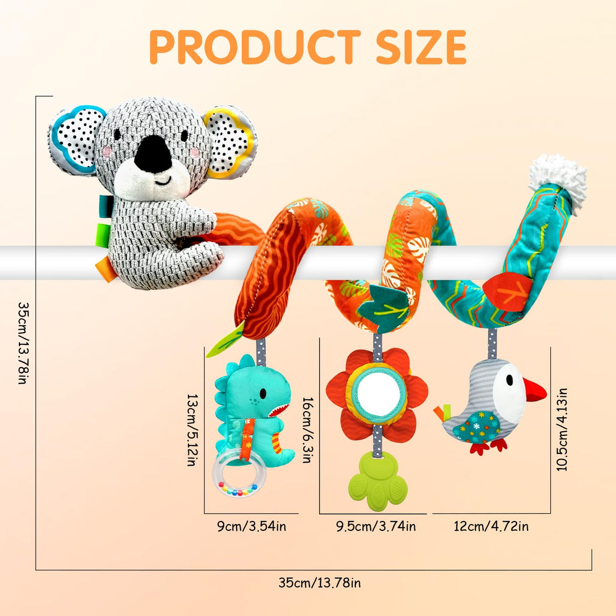 XIXILAND Car Seat Toys for Infants 0-12 Months – Safe, Colorful Developmental Play