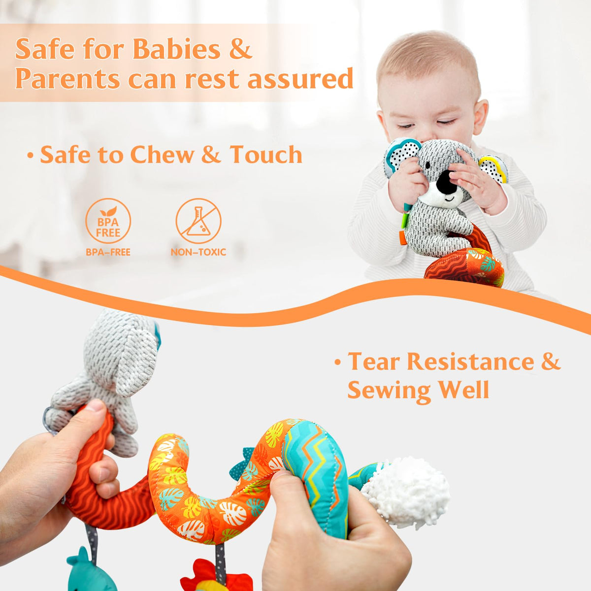 XIXILAND Car Seat Toys for Infants 0-12 Months – Safe, Colorful Developmental Play