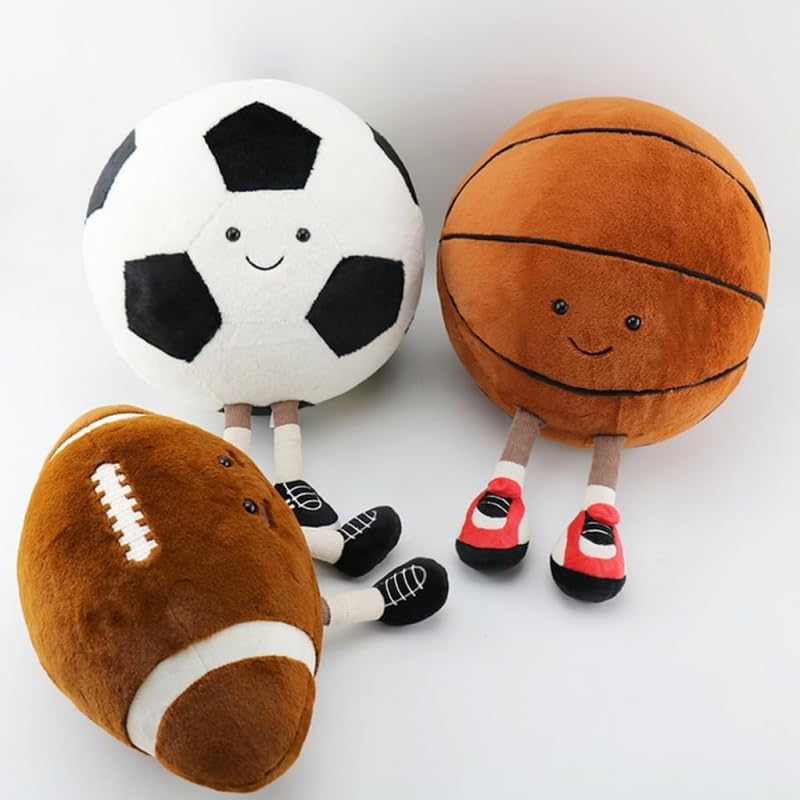 XIZHI 12-Inch Cute Football Plush Toy – Soft Ball Pillow for Kids, Gift & Room Decor