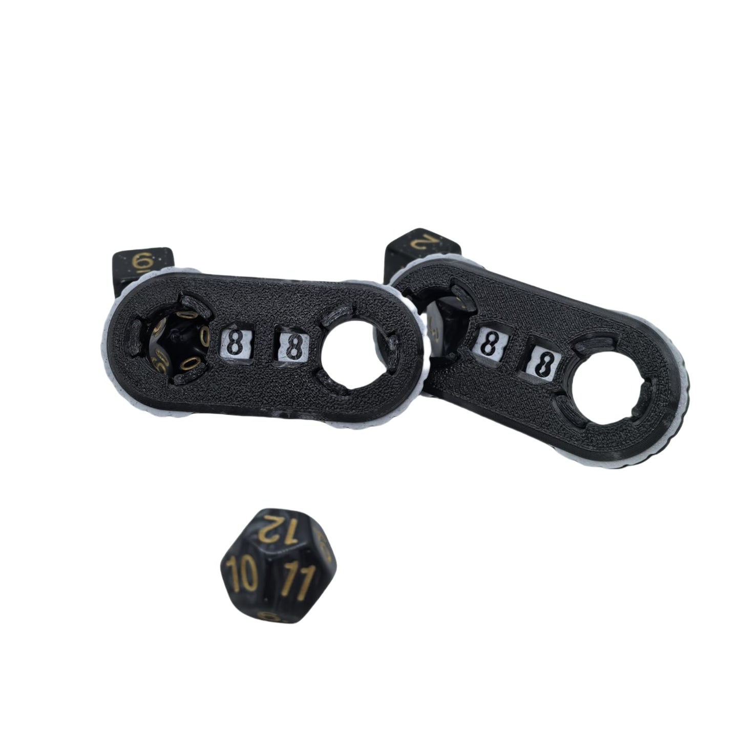 XJPONGC 2 Pack MTG Life Counter Wheel with Card Slot – Black & White
