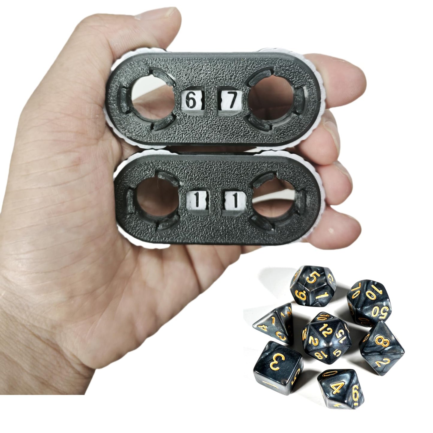 XJPONGC 2 Pack MTG Life Counter Wheel with Card Slot – Black & White