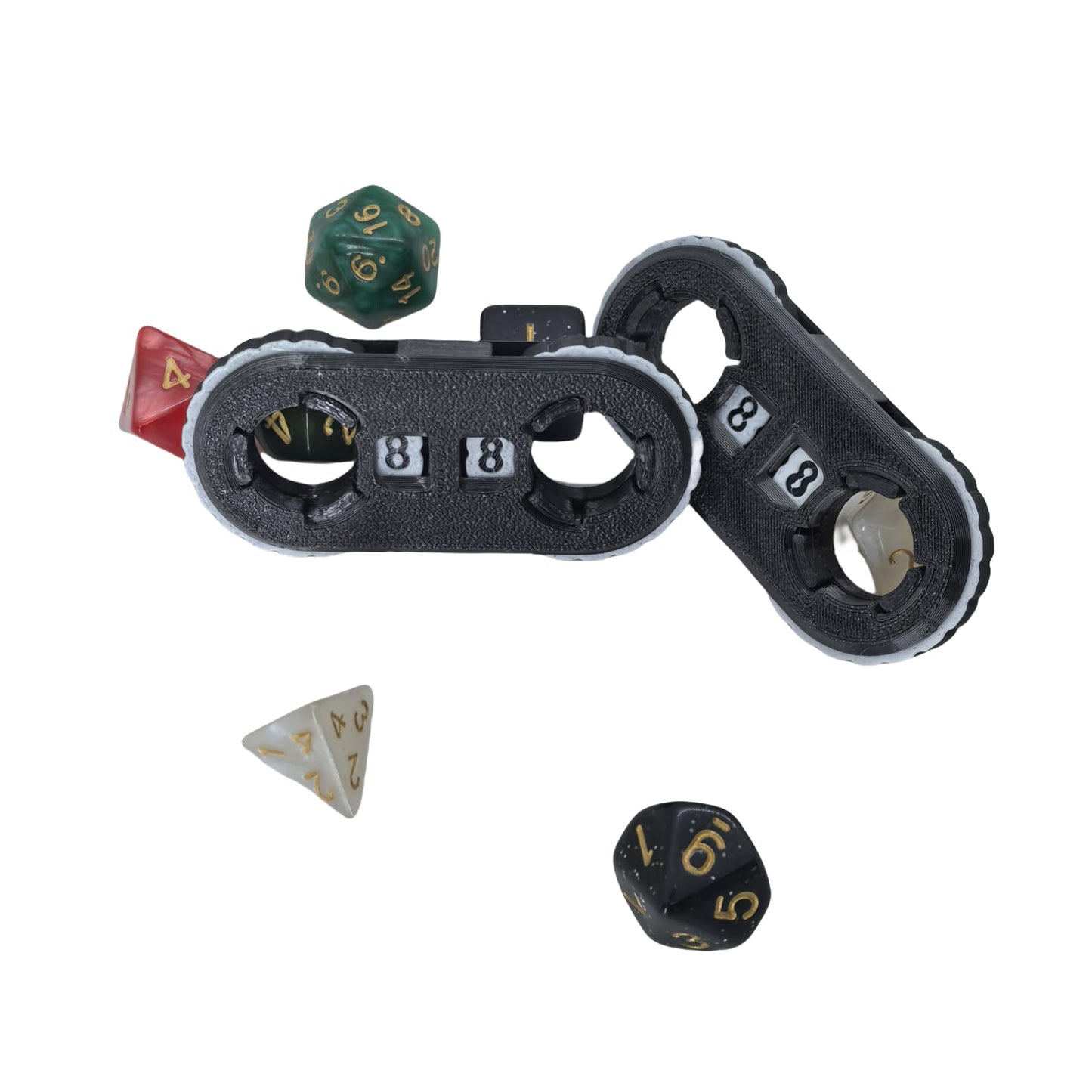 XJPONGC 2 Pack MTG Life Counter Wheel with Card Slot – Black & White