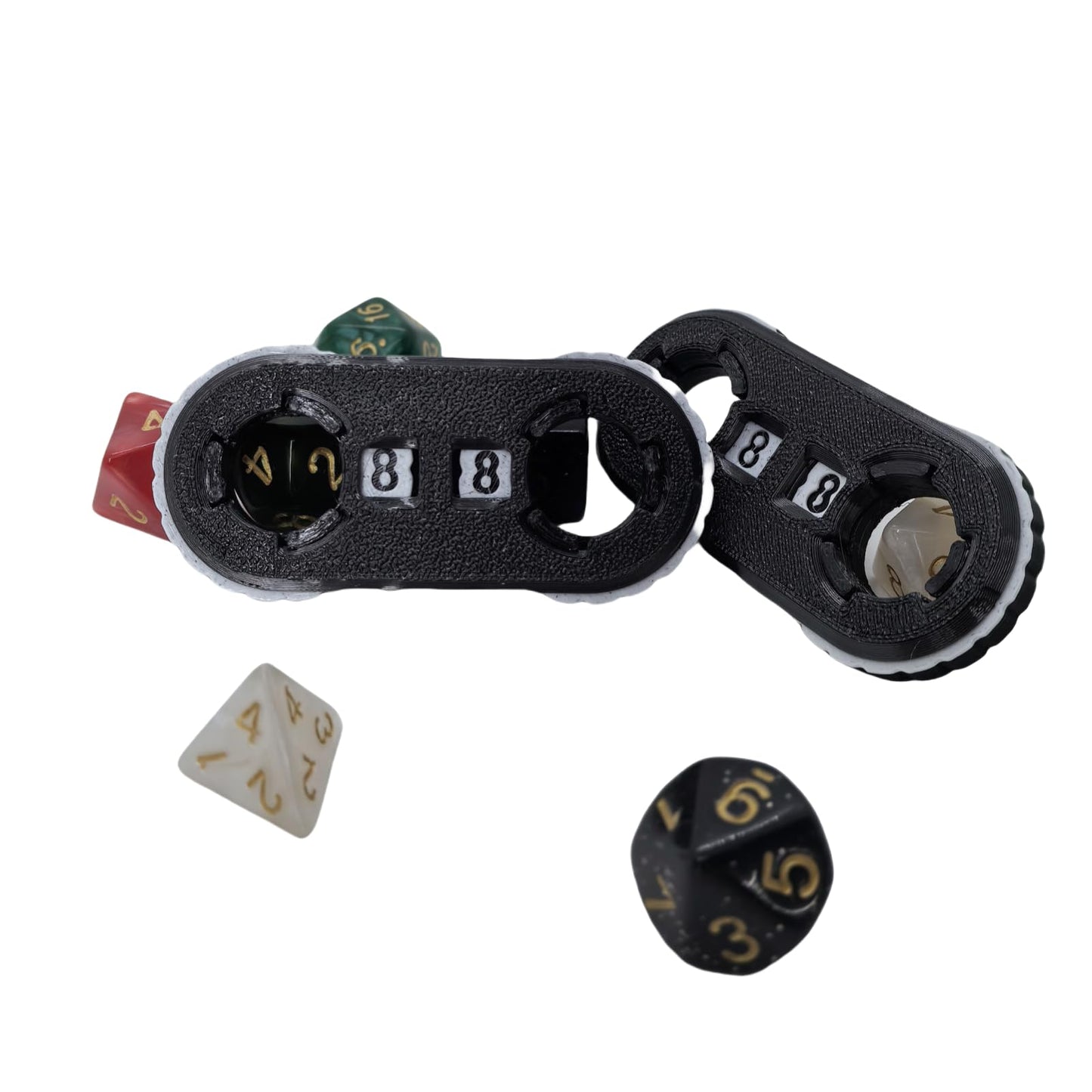 XJPONGC 2 Pack MTG Life Counter Wheel with Card Slot – Black & White