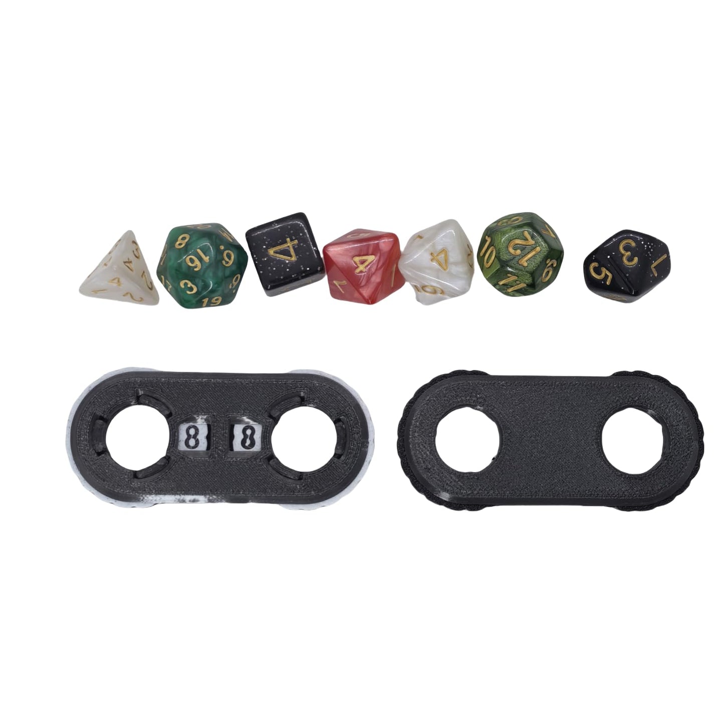 XJPONGC 2 Pack MTG Life Counter Wheel with Card Slot – Black & White