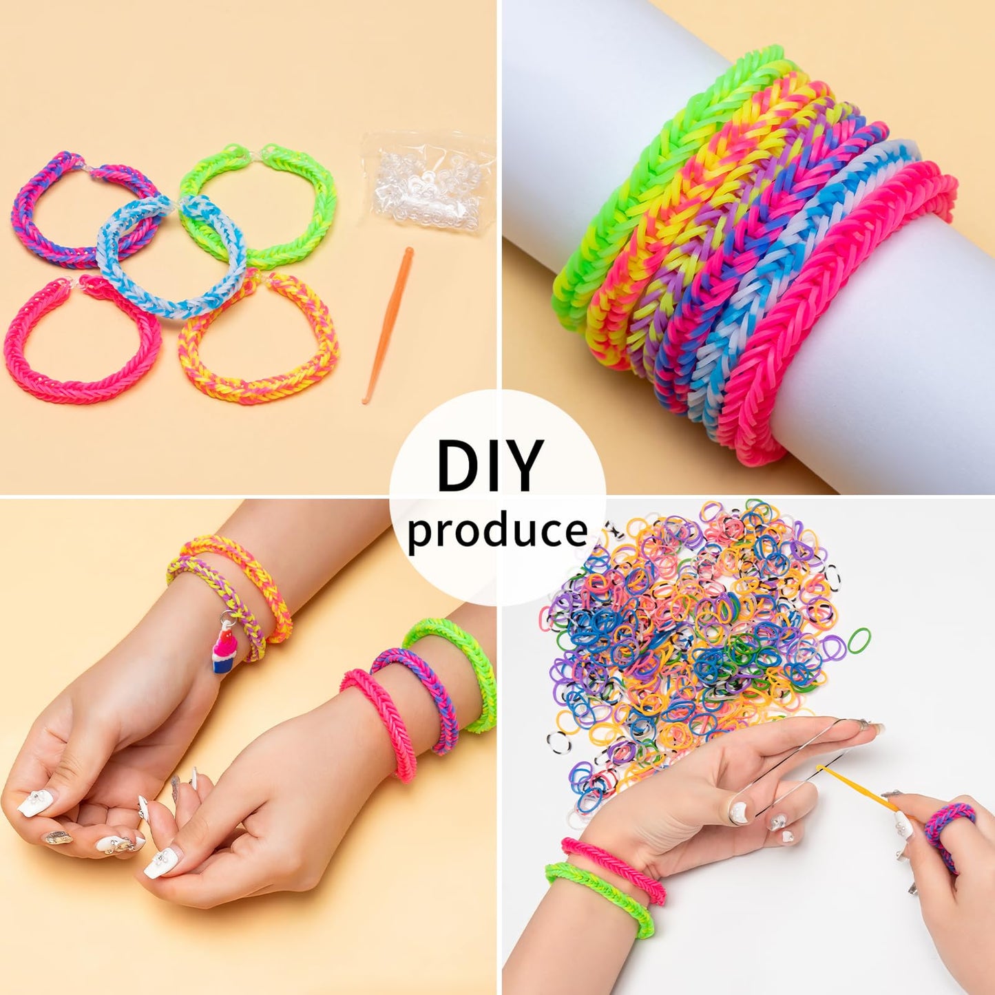 XKDOUS 24 Colors Rubber Band Bracelet Kit – Creative Craft for Kids