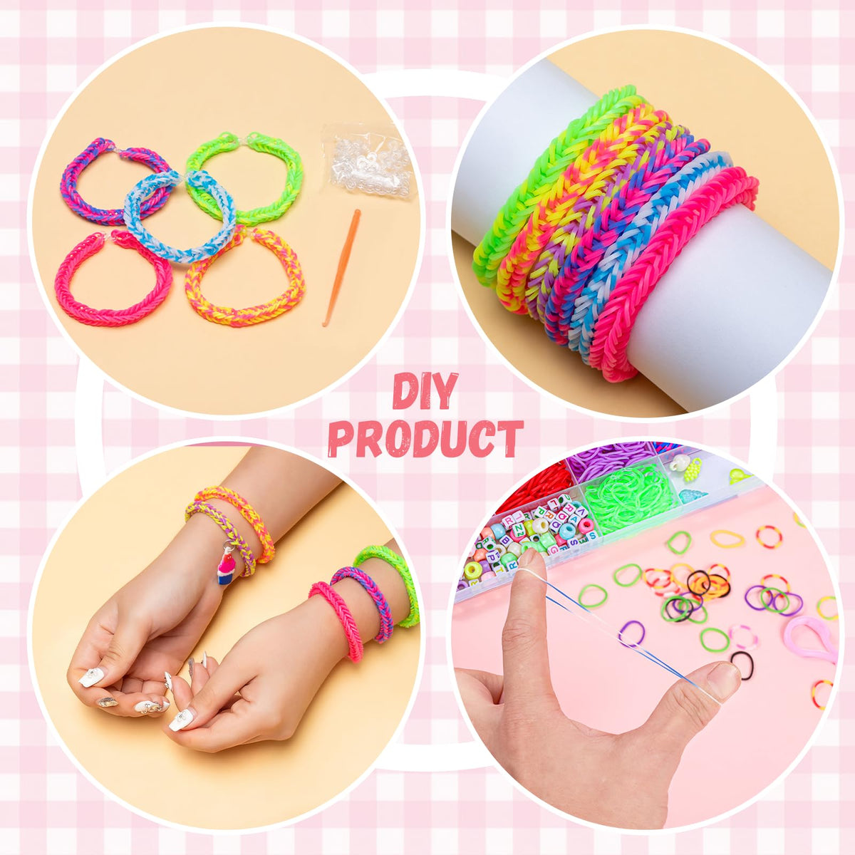 XKDOUS Rubber Band Bracelet Kit | 2000+ Bands, 21 Colors, Organizer & Pendants for Kids 6+