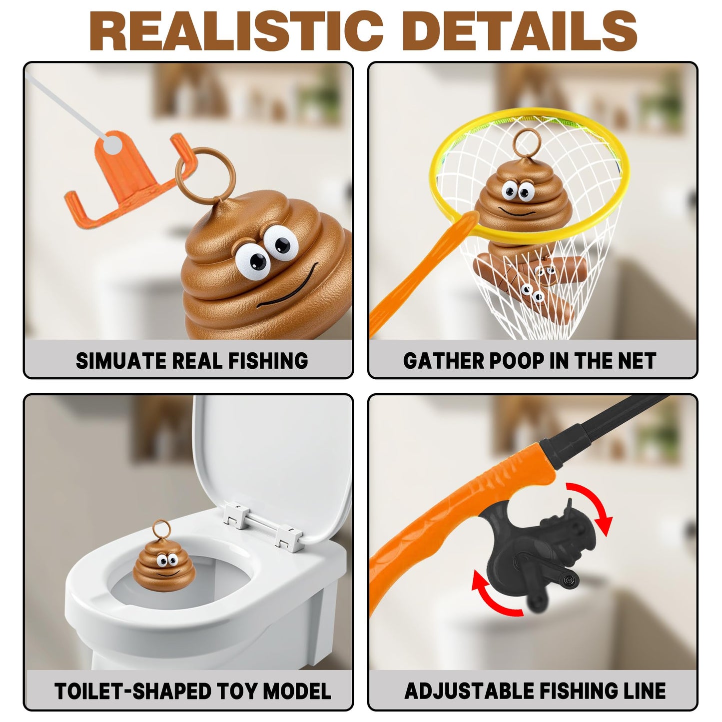 XLDLQU Prank Gift Box - Toilet Fishing Gag Box for White Elephant, Fun Gift for Dad, Husband