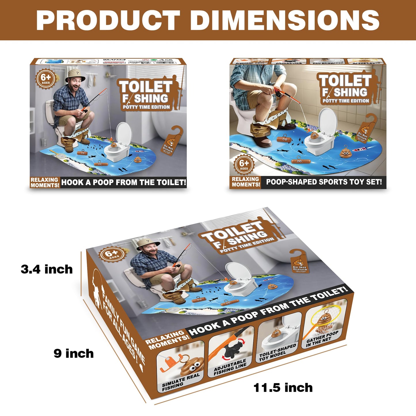 XLDLQU Prank Gift Box - Toilet Fishing Gag Box for White Elephant, Fun Gift for Dad, Husband