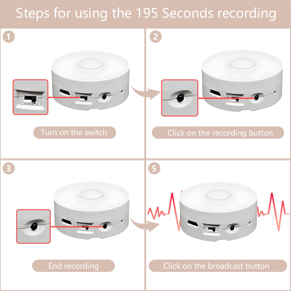 XLW 195 Seconds Voice Recorder for Plush Toys – USB Rechargeable, Custom Messages